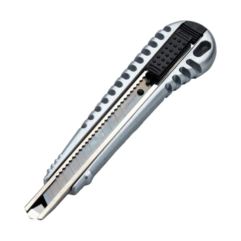 Нож канцелярский 9мм BRAUBERG Metallic метал. корпус фото 1