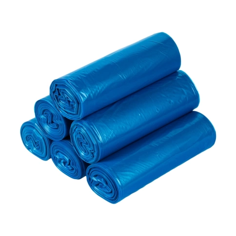 Мешки для мусора ПВД 120 литров 70*110 см 30мкм синие (10шт) фото 4