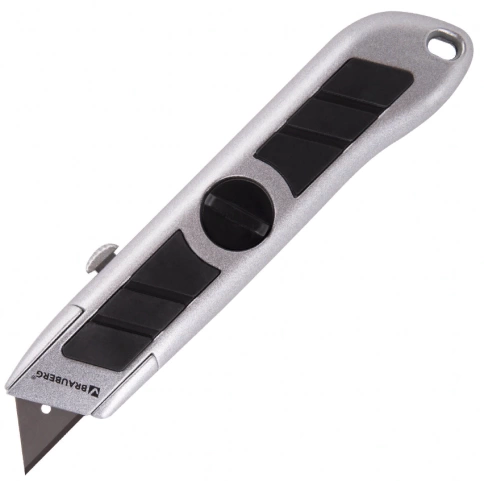 Нож универсальный BRAUBERG 6 лезвий в комплекте метал. корпус фото 1